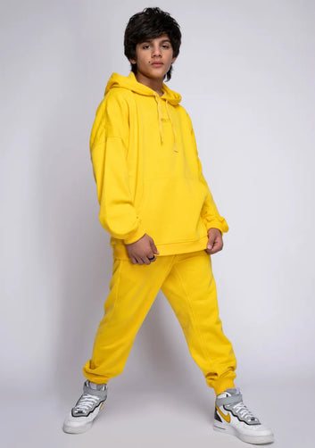 Winter Hoodie Tracksuit in Yellow