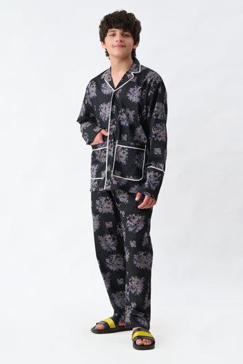 All Over Abstract Print Boys Night Suit