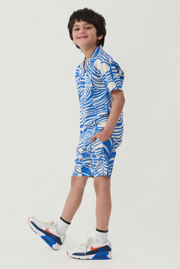 Palm Leaf Cotton Shirt With Shorts Combo
